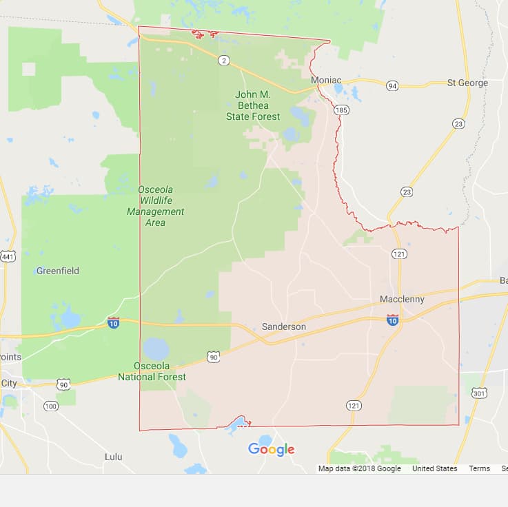 Florida County Boundary and Road Maps for all 67 Counties