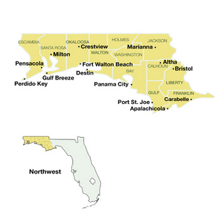 Florida Department of Agriculture Map of Northwest Florida, the panhandle