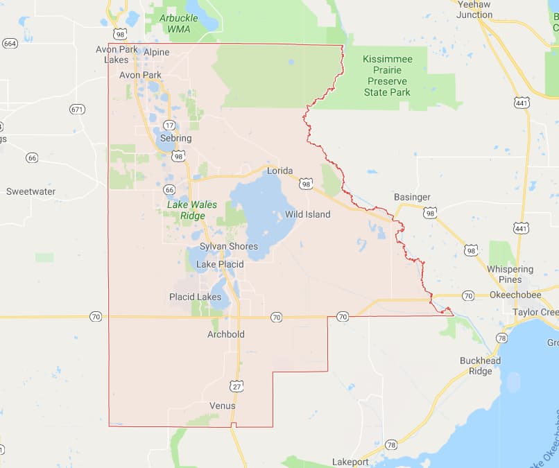 All 67 Florida County Interactive Boundary and Road Maps