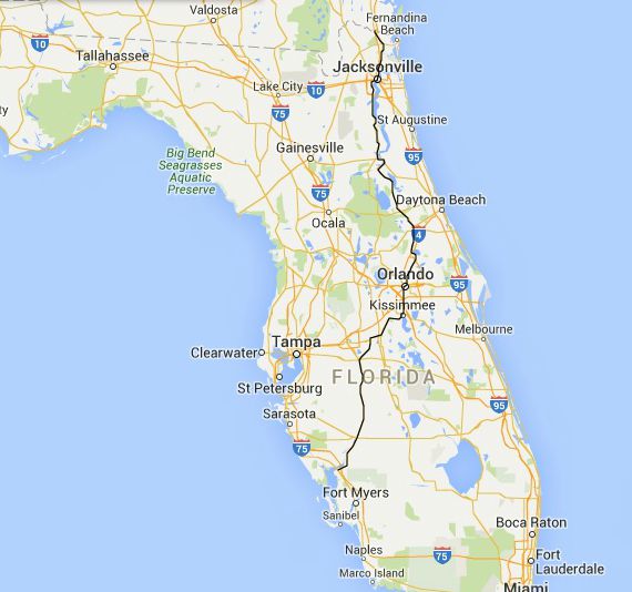 Map Of Georgia Florida Border Florida Road Trips on the North South Highways