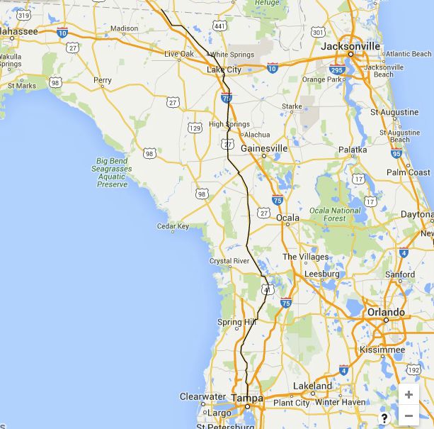 Map Of Georgia Florida Border Florida Road Trip: Georgia State Line to Tampa on U.S.41