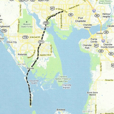 Map SW001 Port Charlotte to Boca Grande