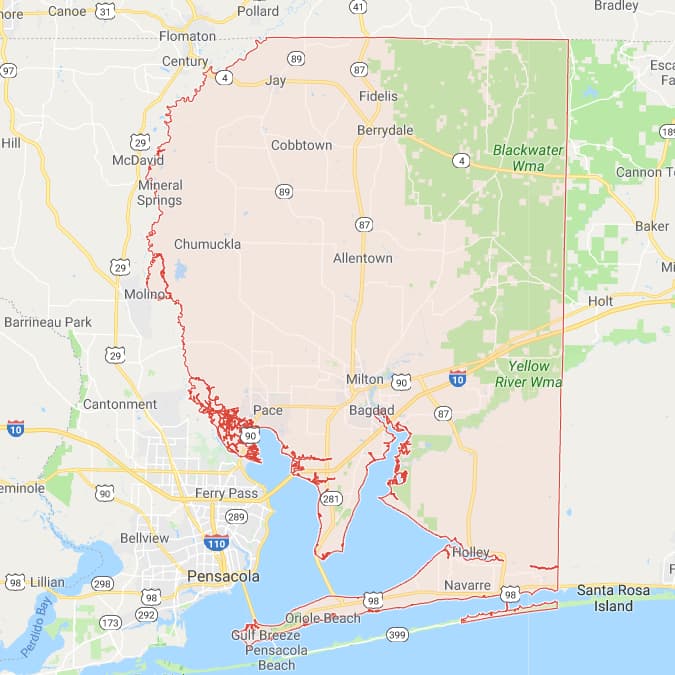 All 67 Florida County Interactive Boundary and Road Maps