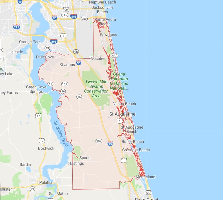 Map Of St Johns County Florida - Maps For You