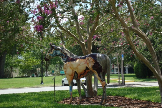 Typical Thoroughbred Horse Statue in Ocala, Florida