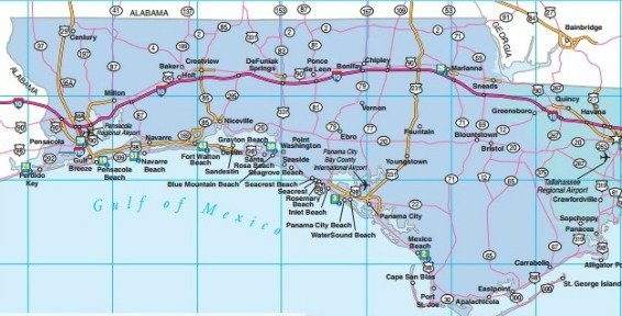Road Map Of Florida Panhandle 2018